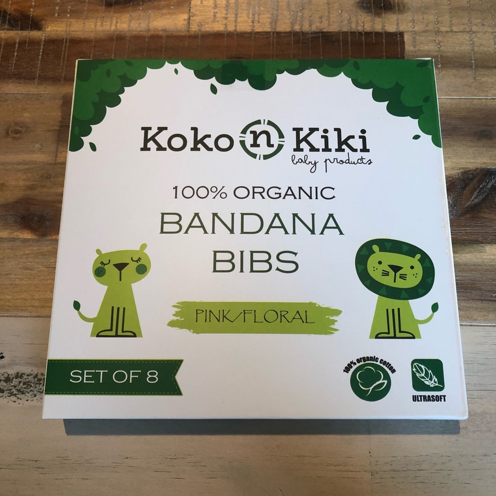 🐣 Koko n Kiki 8-pack Organic Bandana Bib Set 🐣 - Picture 7 of 8
